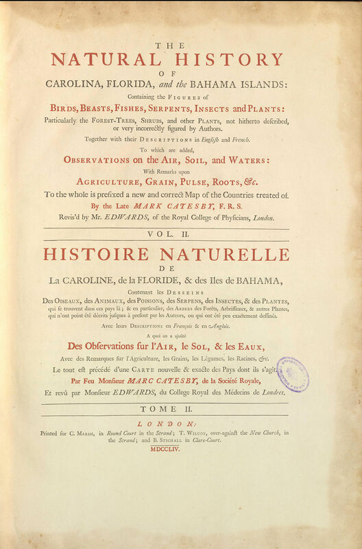 The Natural History of Carolina, Florida, and the Bahama Islands